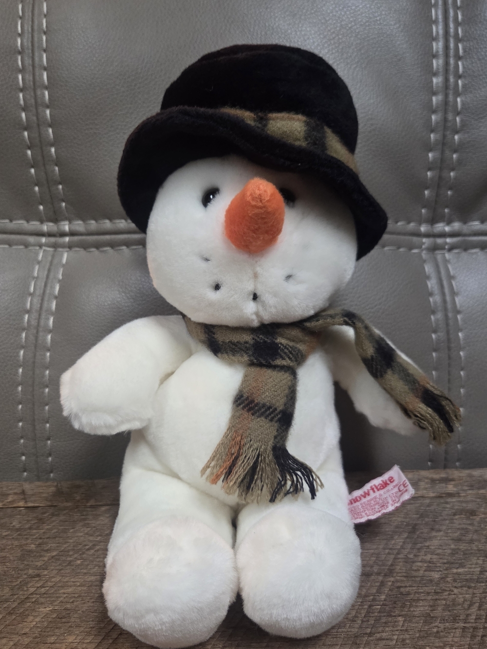 Vintage 12" Russ Berrie Snowflake The Snowman Plush Holiday Stuffed Animal B1M